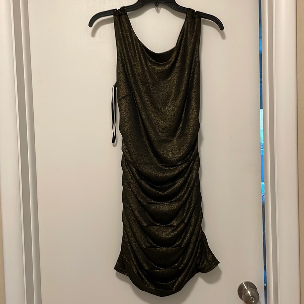 Black and Gold Sparkle Mini Dress